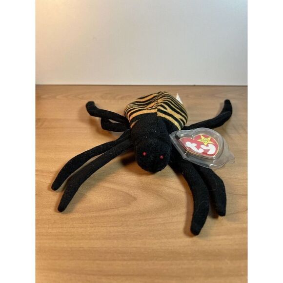 Ty Beanie Baby - Spinner the spider - w/protector 1996 - Picture 1 of 11